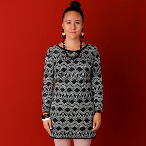 Nally and Millie black and White Dress